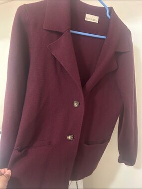 BE COOL Women's Deep Burgundy Single-Breasted Blazer